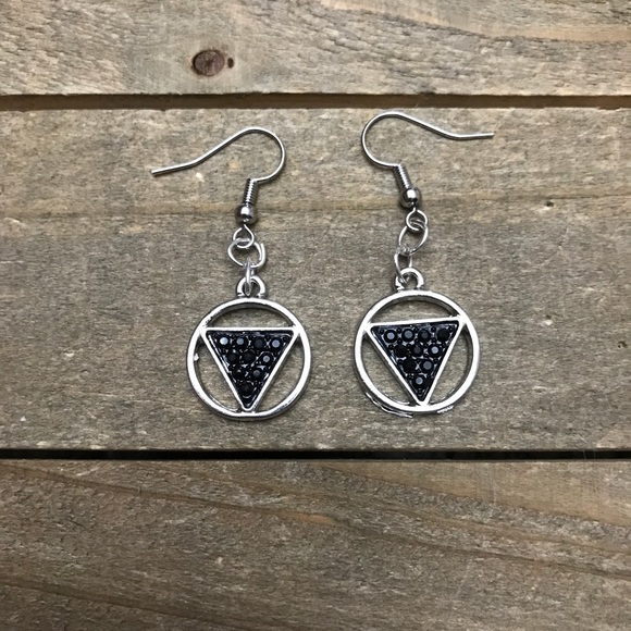 handmade Jewelry - 3 for $25 Handmade Black/Silver Triangle Earrings